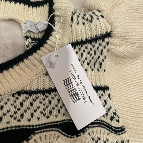 Baltic Born Black and Cream Knit Sweater Top - Picture 3 of 5